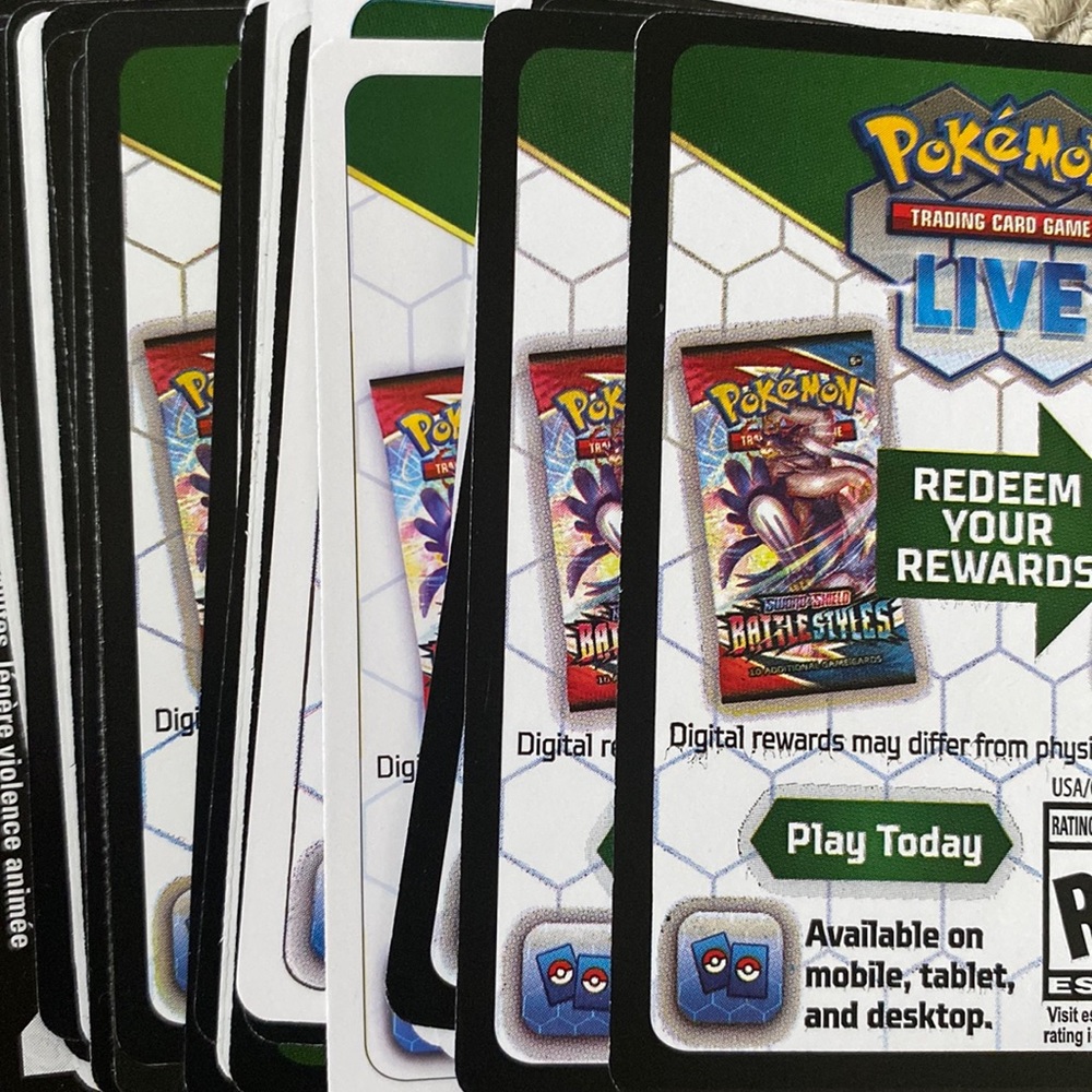 50 Pokémon TCG code cards